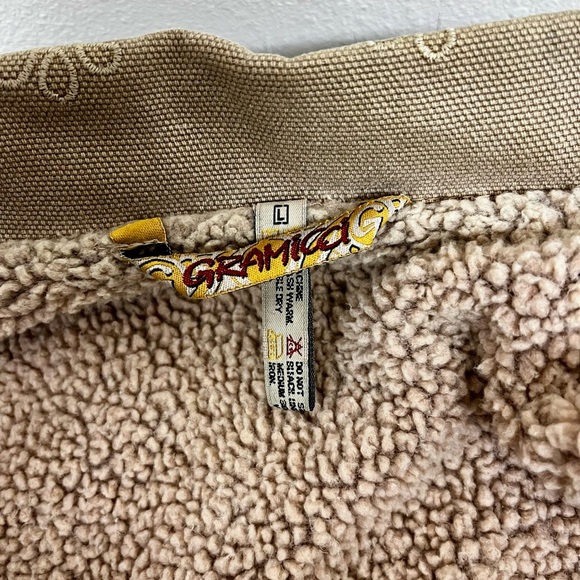 Vintage Gramicci Button Up Floral Embroidered Sherpa-Lined Barn Coat - Size L - Picture 4 of 11